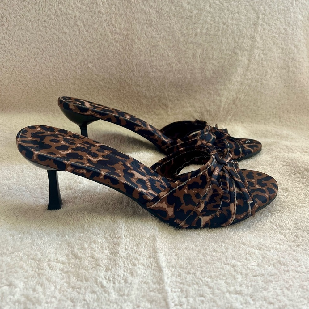 Y2K Leopard Bow Kitten Heels